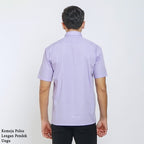Boss SUPER Kemeja Polos Pria Lengan Pendek Regular Fit Ungu