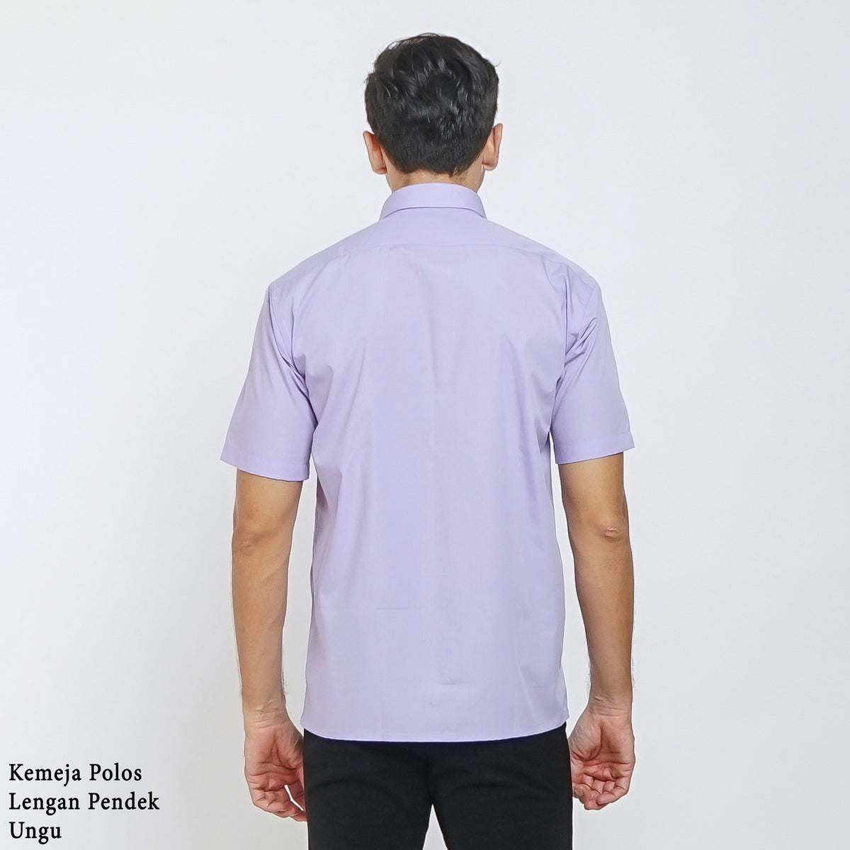 Boss SUPER Kemeja Polos Pria Lengan Pendek Regular Fit Ungu