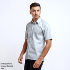Boss SUPER Kemeja Polos Pria Lengan Pendek Regular Fit Abu