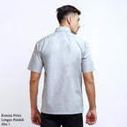 Boss SUPER Kemeja Polos Pria Lengan Pendek Regular Fit Abu