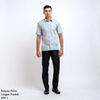 Boss SUPER Kemeja Polos Pria Lengan Pendek Regular Fit Abu