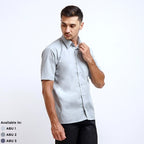 Boss SUPER Kemeja Polos Pria Lengan Pendek Regular Fit Abu
