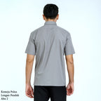 Boss SUPER Kemeja Polos Pria Lengan Pendek Regular Fit Abu