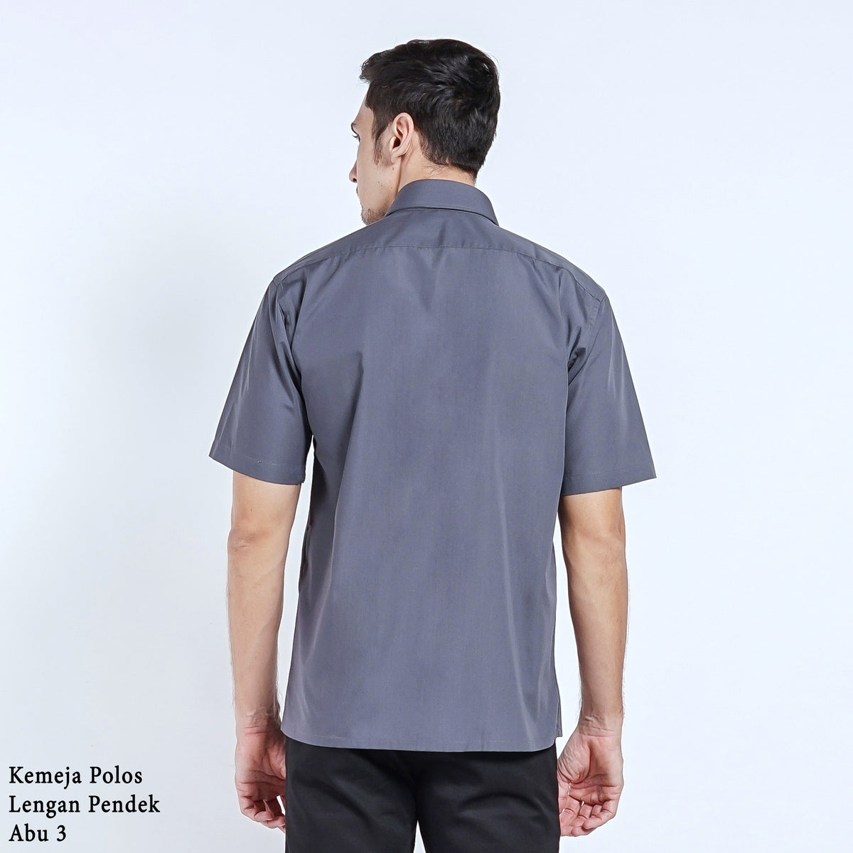Boss SUPER Kemeja Polos Pria Lengan Pendek Regular Fit Abu
