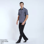 Boss SUPER Kemeja Polos Pria Lengan Pendek Regular Fit Abu