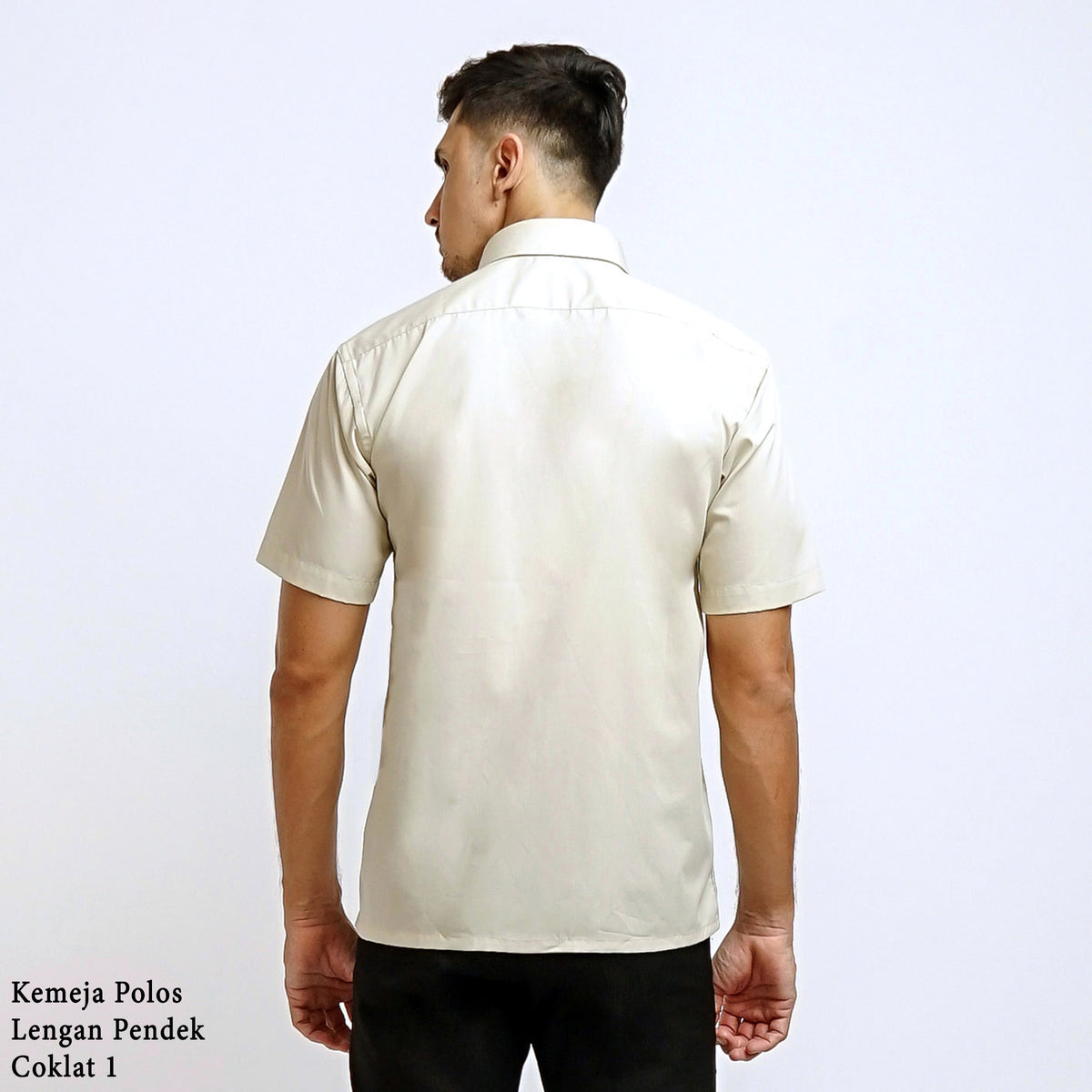 Boss SUPER Kemeja Polos Pria Lengan Pendek Regular Fit Coklat
