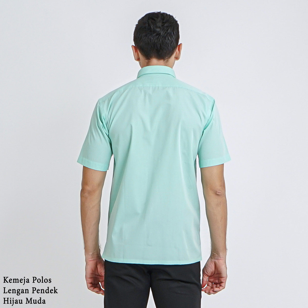 Boss SUPER Kemeja Polos Pria Lengan Pendek Regular Fit Hijau Muda Mint