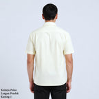 Boss SUPER Kemeja Polos Pria Lengan Pendek Regular Fit Kuning