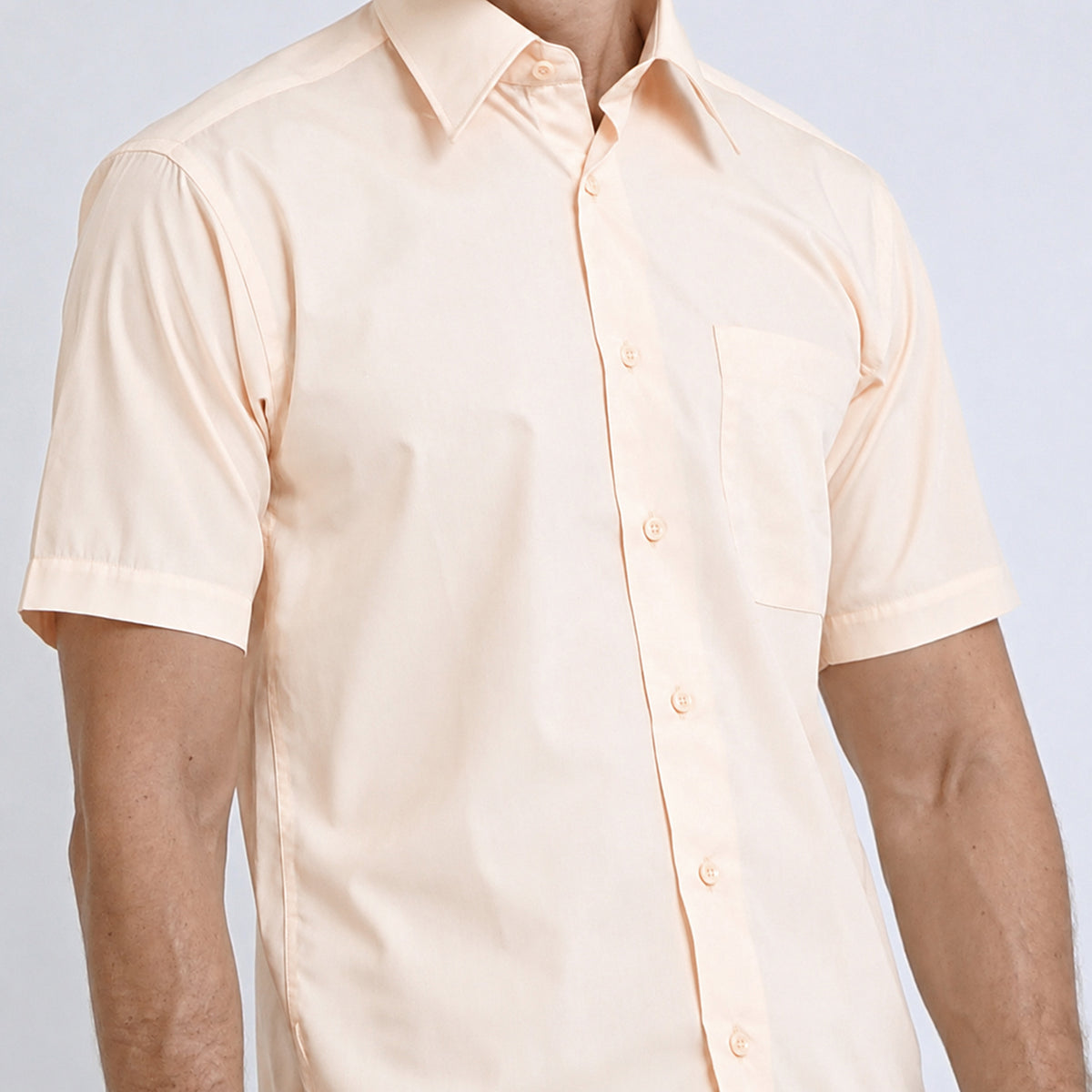 Boss SUPER Kemeja Polos Pria Lengan Pendek Regular Fit Salem Orange