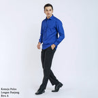 Boss SUPER - Kemeja Polos Pria Lengan Panjang Atasan Hem Kantor Cowok Regular/Slim Fit Biru Muda Elektrik A