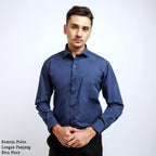 Boss SUPER Men's Long Sleeve Basic Shirt - Navy Blue