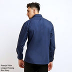 Boss SUPER Men's Long Sleeve Basic Shirt - Navy Blue
