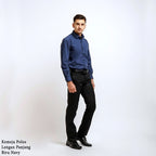 Boss SUPER Men's Long Sleeve Basic Shirt - Navy Blue