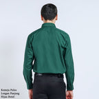 Boss SUPER Kemeja Polos Pria Lengan Panjang Regular Fit Hijau Botol
