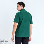 Boss SUPER Kemeja Polos Pria Lengan Pendek Regular Fit Hijau Botol