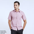Boss SUPER Kemeja Polos Pria Lengan Pendek Regular Fit Dusty Pink