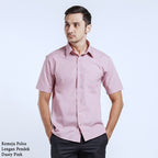 Boss SUPER Kemeja Polos Pria Lengan Pendek Regular Fit Dusty Pink