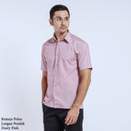Boss SUPER Kemeja Polos Pria Lengan Pendek Regular Fit Dusty Pink