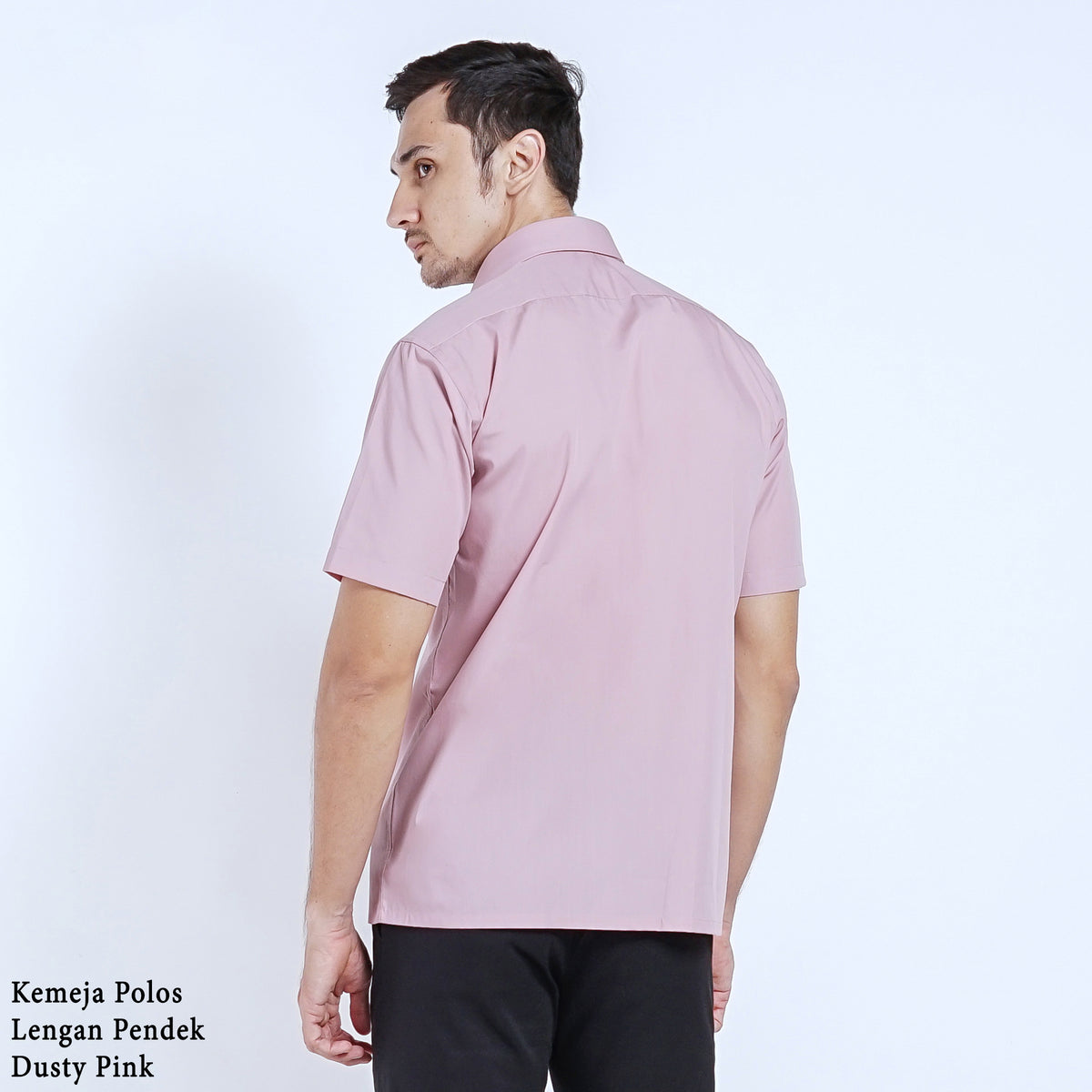 Boss SUPER Kemeja Polos Pria Lengan Pendek Regular Fit Dusty Pink