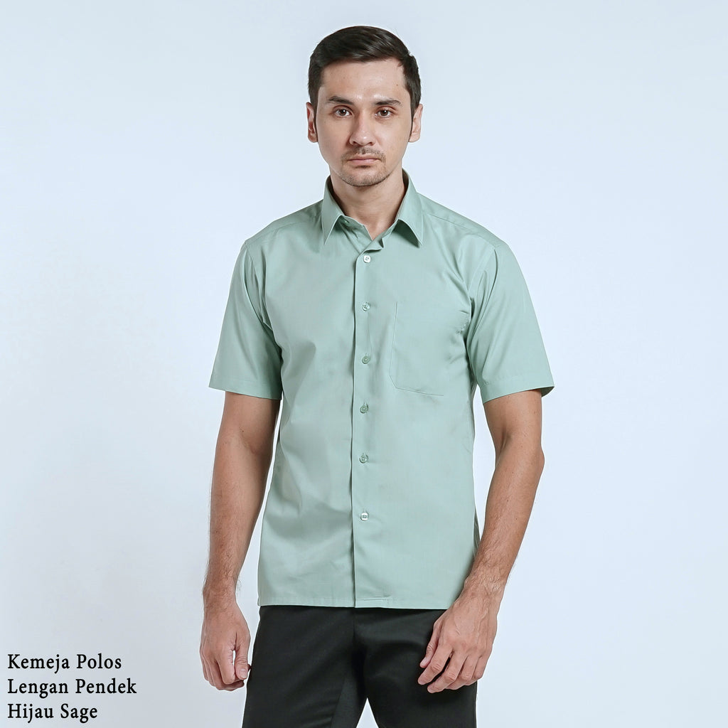 Boss SUPER Men's Short Sleeve Basic Shirt - Sage Green