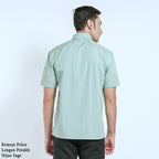 Boss SUPER Men's Short Sleeve Basic Shirt - Sage Green