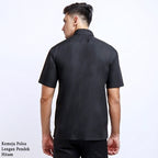 Boss SUPER Kemeja Polos Pria Lengan Pendek Slim Fit Hitam