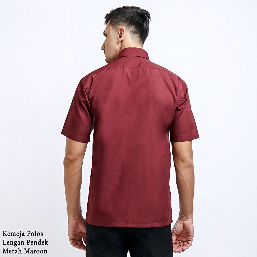 Boss SUPER Men's Short Sleeve Basic Shirt - Maroon Red