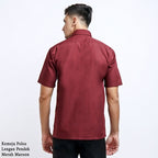 Boss SUPER Men's Short Sleeve Basic Shirt - Maroon Red