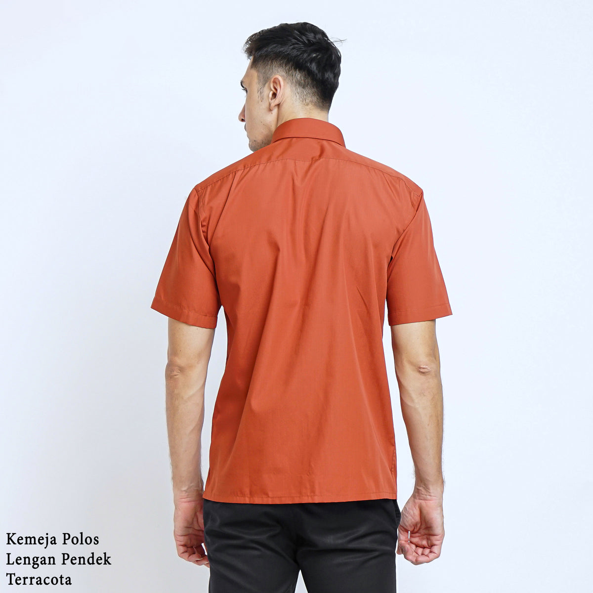 Boss SUPER Kemeja Polos Pria Lengan Pendek Regular Fit Coklat Terracota