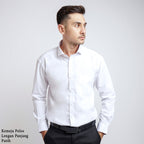 Boss SUPER Kemeja Polos Pria Lengan Panjang Putih