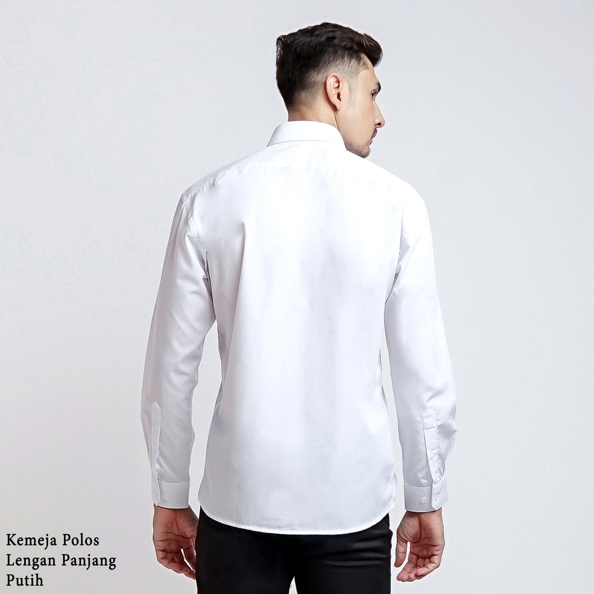 Boss SUPER Kemeja Polos Pria Lengan Panjang Putih