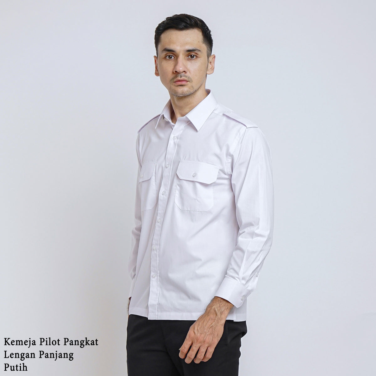 Boss SUPER Kemeja Polos Pria Pilot Lengan Panjang Regular Fit 3199 Putih