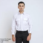 Boss SUPER Men's Pilot Long Sleeve Regular Fit Shirt - White (3199)