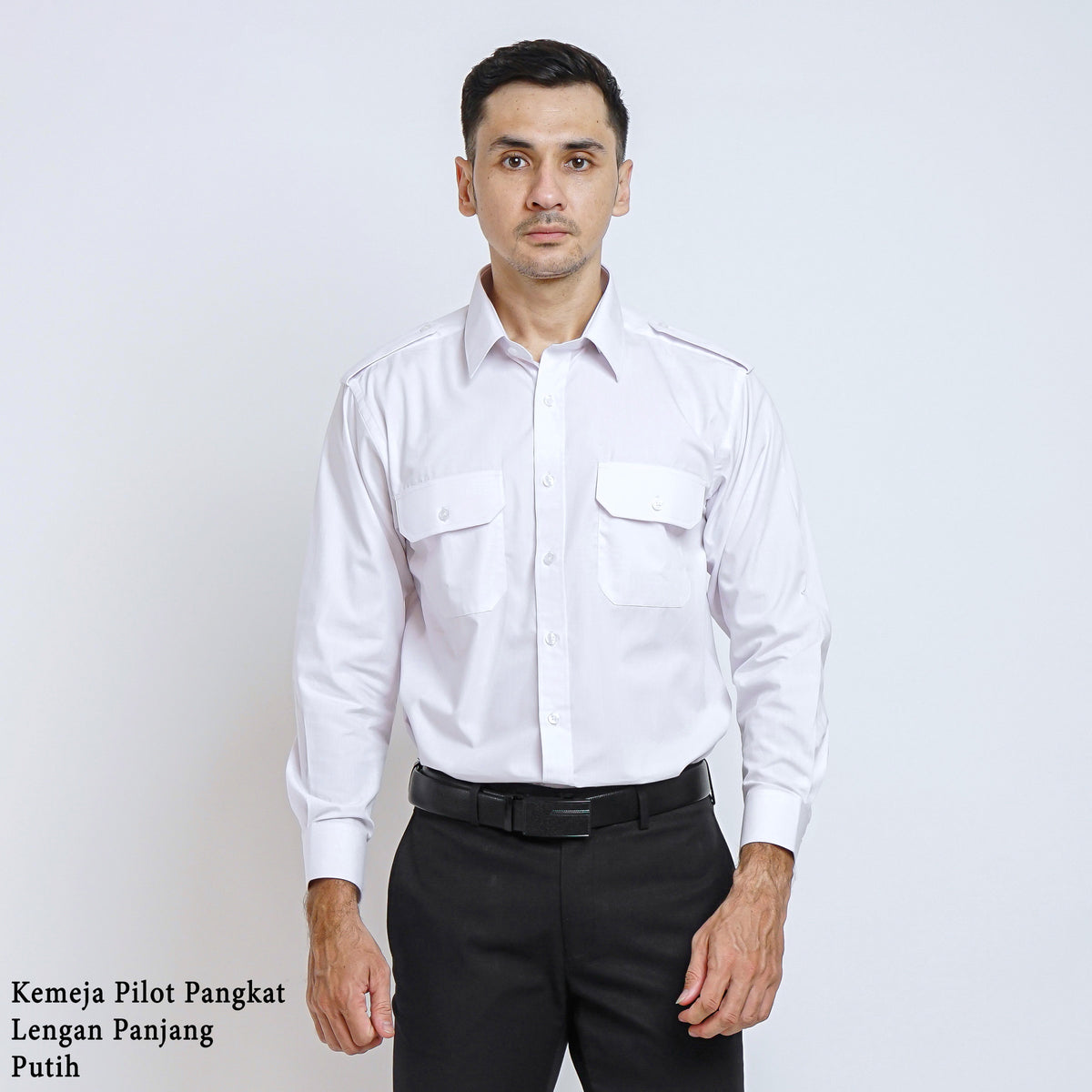 Boss SUPER Kemeja Polos Pria Pilot Lengan Panjang Regular Fit 3199 Putih