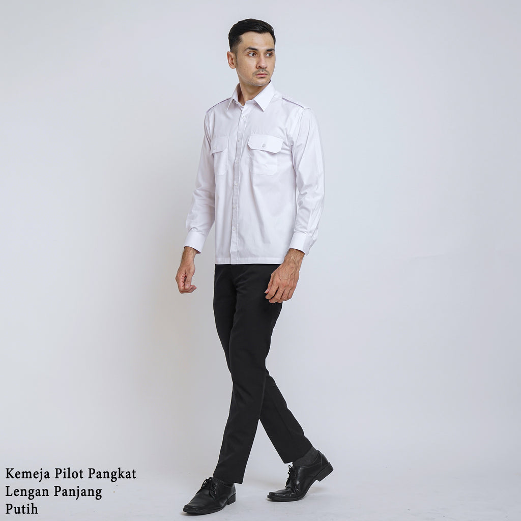 Boss SUPER Men's Pilot Long Sleeve Regular Fit Shirt - White (3199)