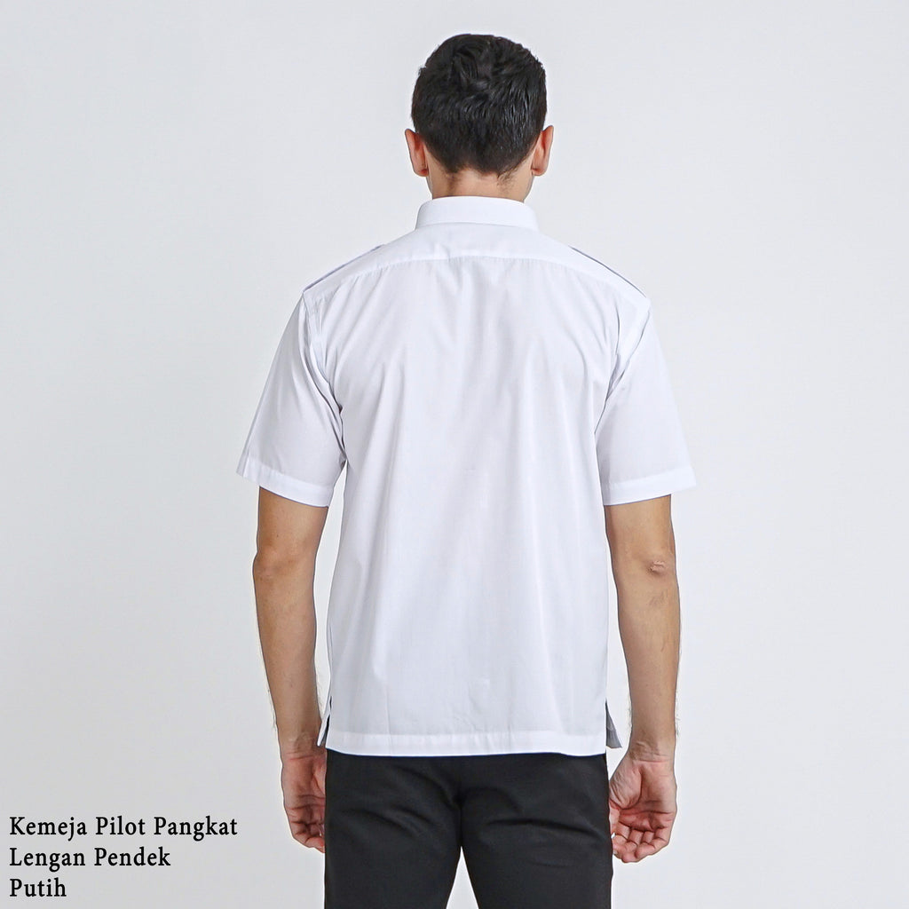 Boss SUPER Kemeja Polos Pria Pilot Pangkat Lengan Pendek Regular Fit 3199 Putih