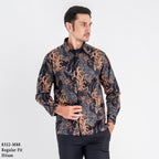 Boss SUPER Men's Batik Long Sleeve Regular Fit Shirt - Black Blue (8322)