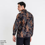 Boss SUPER Men's Batik Long Sleeve Regular Fit Shirt - Black Blue (8322)