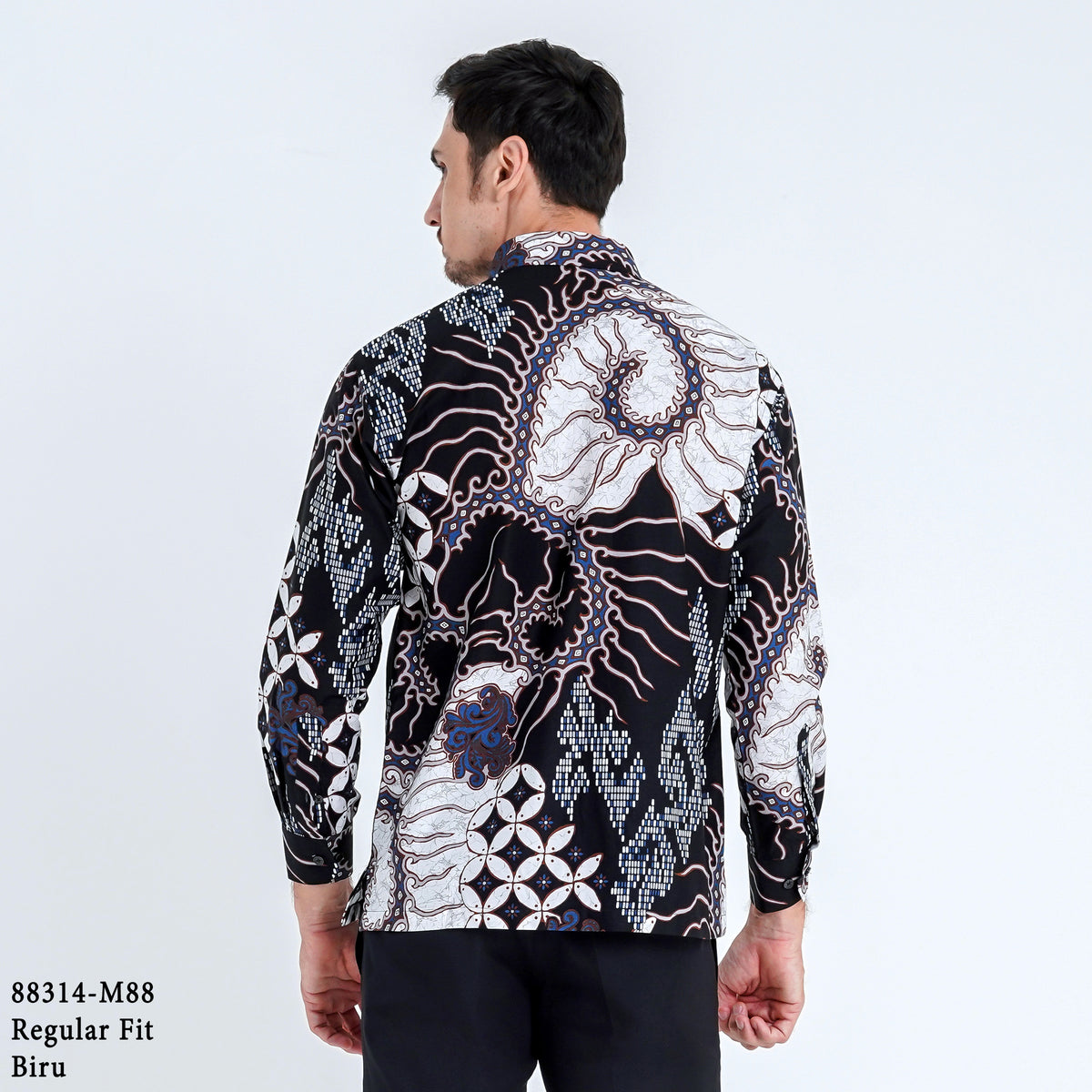 Boss SUPER Kemeja Batik Pria Lengan Panjang Regular Fit