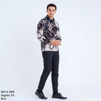 Boss SUPER Kemeja Batik Pria Lengan Panjang Regular Fit
