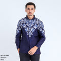 Boss SUPER Kemeja Batik Pria Lengan Panjang Slim Fit