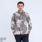 Boss SUPER Kemeja Batik Pria Lengan Panjang Regular Fit