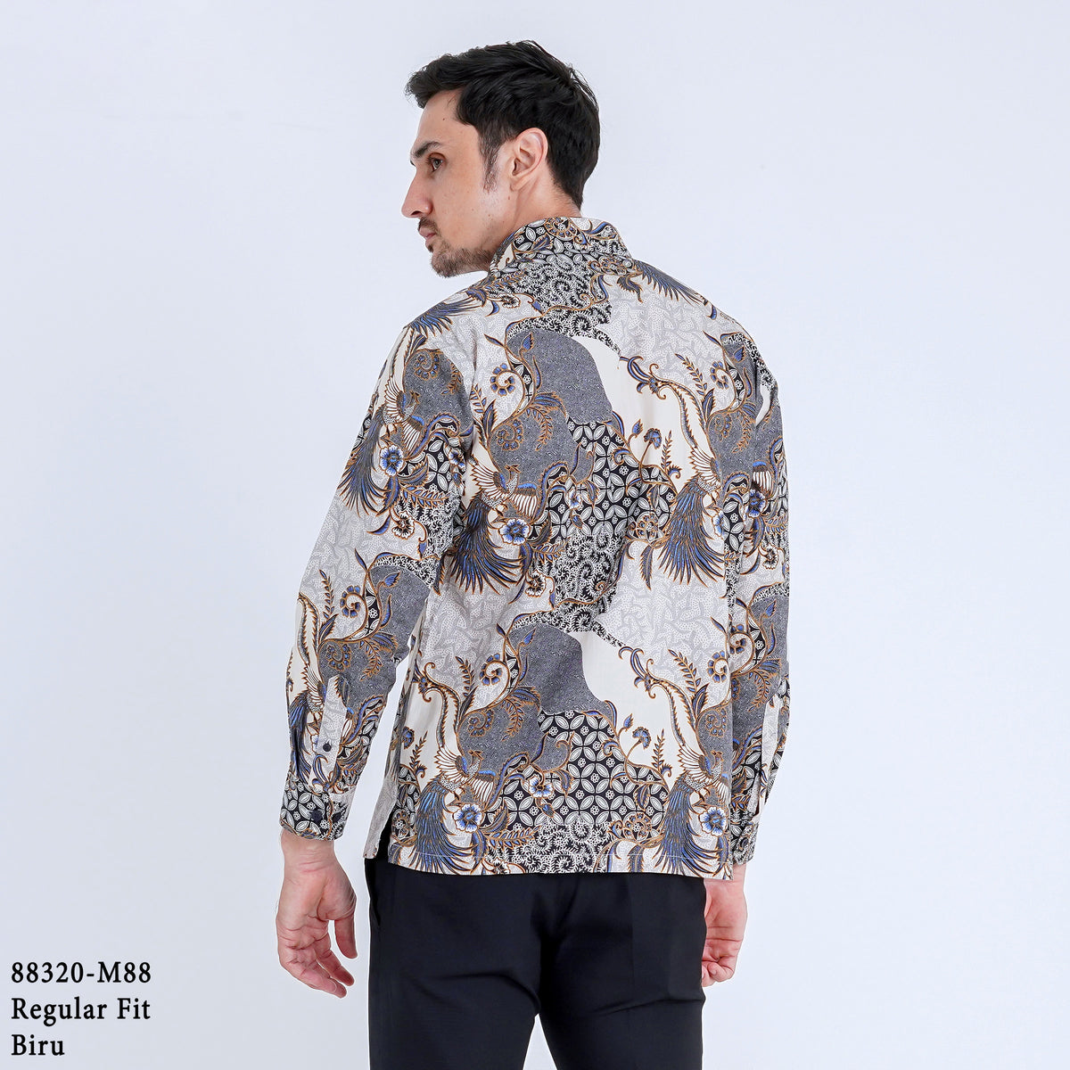 Boss SUPER Kemeja Batik Pria Lengan Panjang Regular Fit