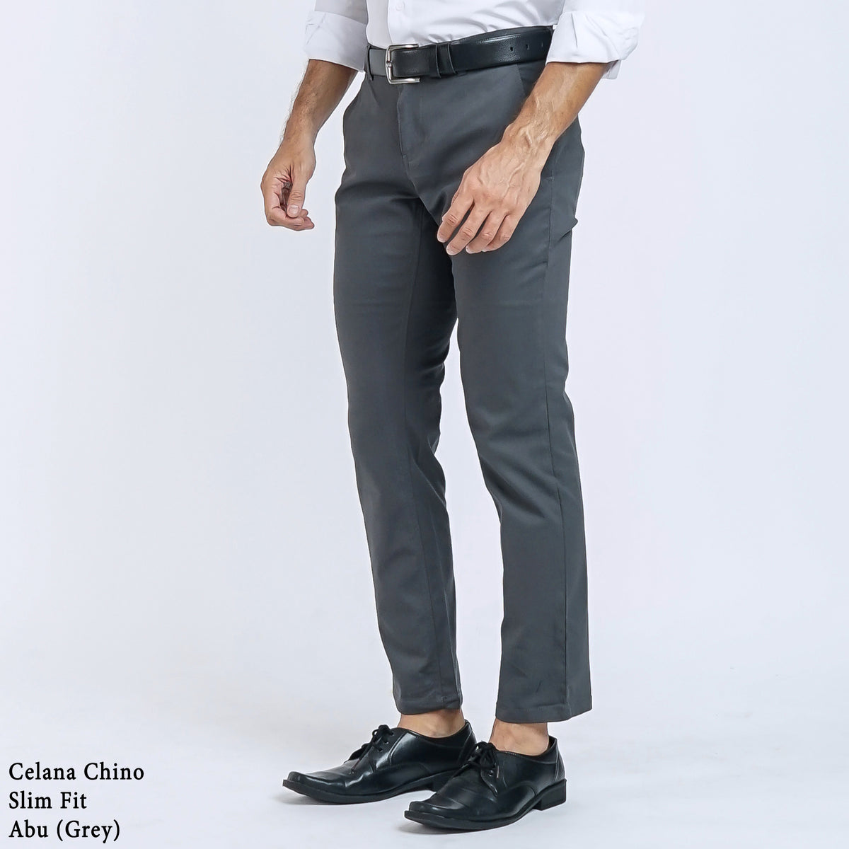 Boss SUPER Celana Panjang Chino Pria Slim Fit Abu