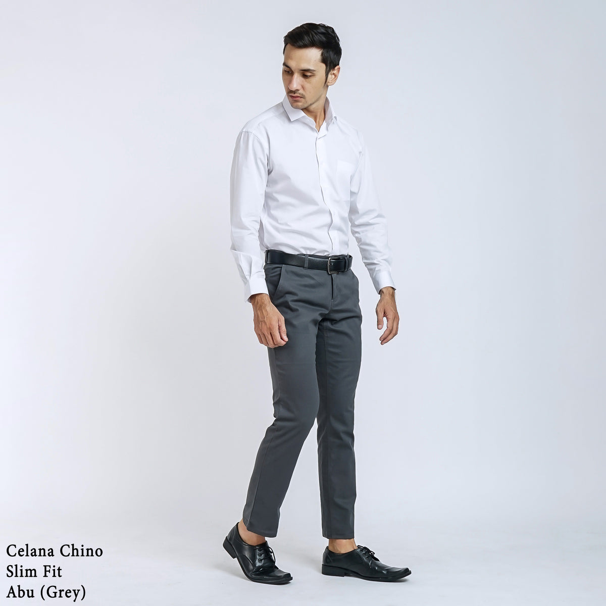 Boss SUPER Celana Panjang Chino Pria Slim Fit Abu