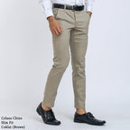 Boss SUPER Celana Panjang Chino Pria Slim Fit Coklat