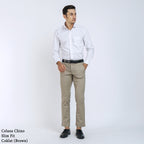 Boss SUPER Celana Panjang Chino Pria Slim Fit Coklat