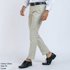 Boss SUPER Celana Panjang Chino Pria Slim Fit Cream