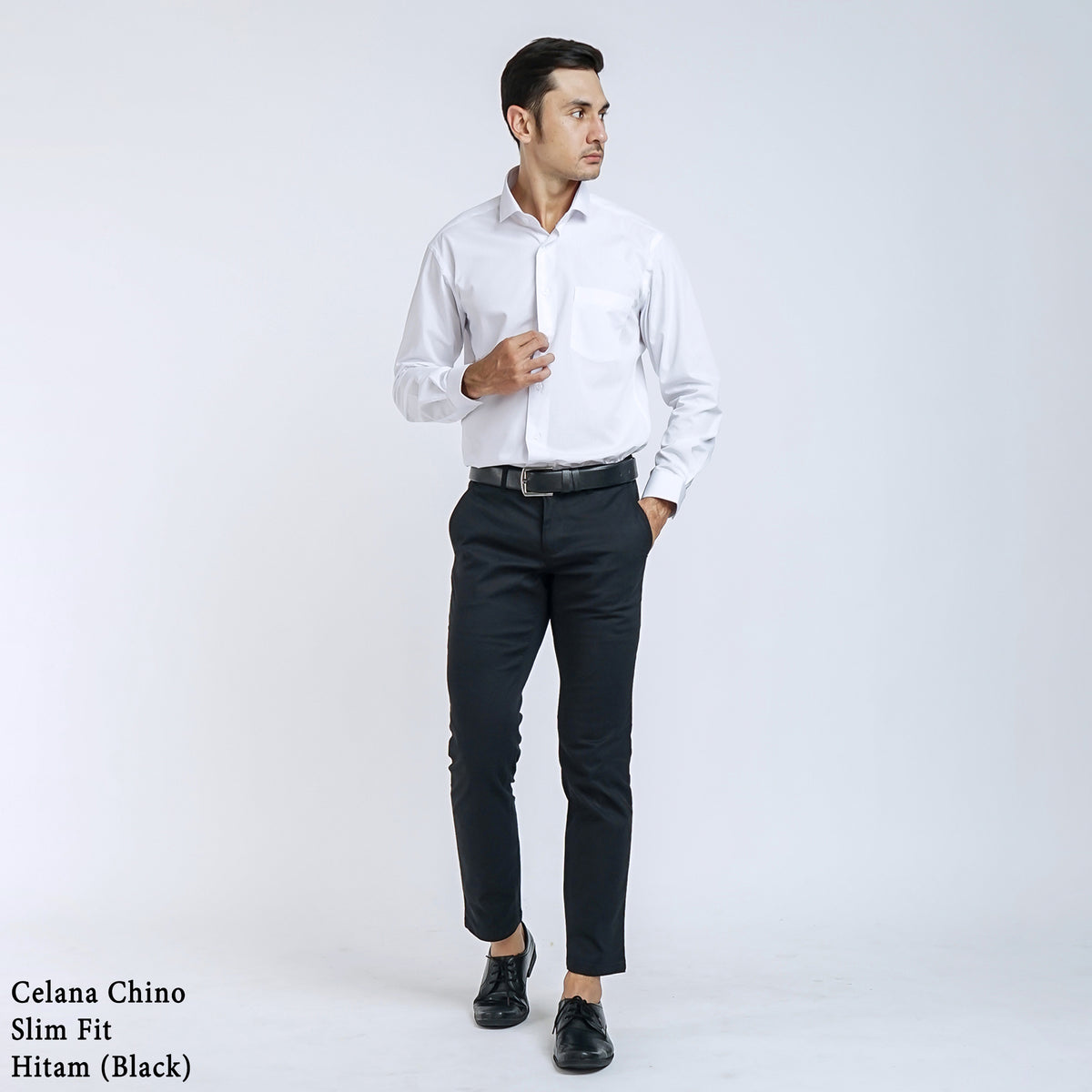 Boss SUPER Celana Panjang Chino Pria Slim Fit Hitam
