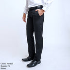 Boss SUPER Celana Panjang Pria Formal Regular Fit HT Hitam